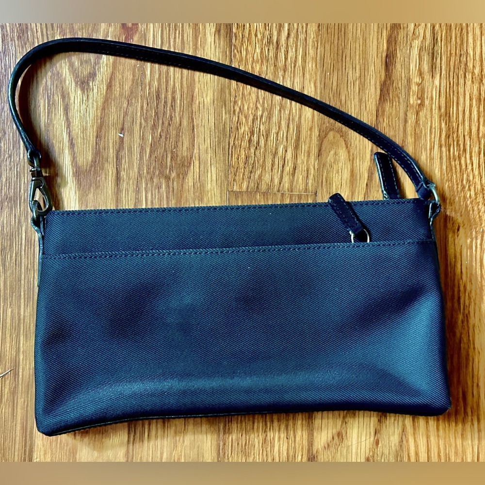 Coach black fabric evening bag